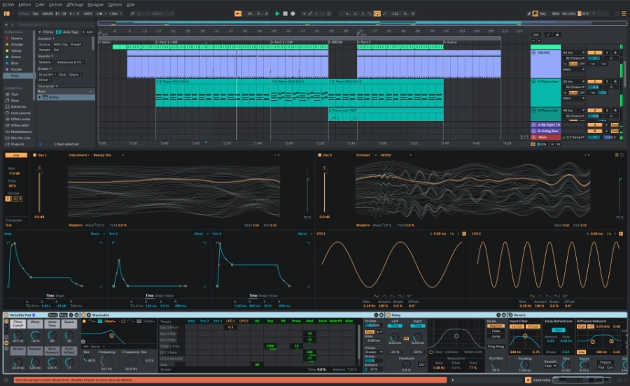 Interface du synthétiseur Wavetable